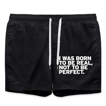 Be original vector design symbol retro quote label - Swim Trunks - black - Front - AI Model Male 185 light (185cm)