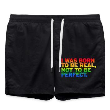 Be original vector design symbol retro quote label - Swim Trunks - black - Front - AI Model Male 185 light (185cm)
