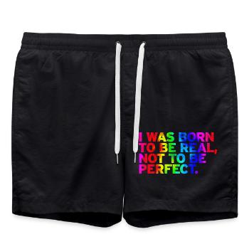 Be original vector design symbol retro quote label - Swim Trunks - black - Front - AI Model Male 185 light (185cm)