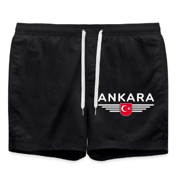Turquie Ankara Türkiye Istanbul T Shirt Design - Short de bain - noir - Devant - AI Model Male 185 light (185cm)