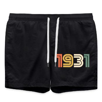 Sport Jahrgang 1931 - Badeshorts - Schwarz - Vorne - AI Model Male 185 light (185cm)