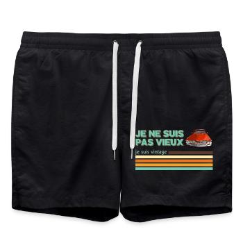 Ich bin nicht alt, ich bin Vintage - Opa Geschenk - Badeshorts - Schwarz - Vorne - AI Model Male 185 light (185cm)