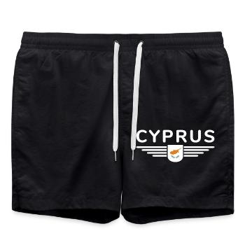 Cyprus Design – L’île de la diversité - Short de bain - noir - Devant - AI Model Male 185 light (185cm)