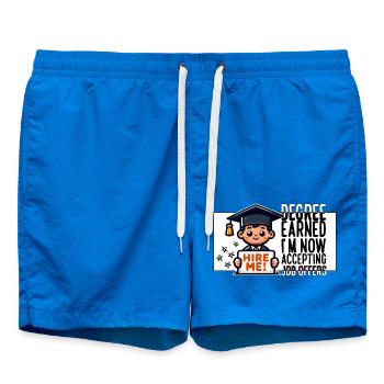DEGREE EARNED I'M NOW ACCEPTING JOB OFFERS - Swim Trunks - cobalt blue - Front