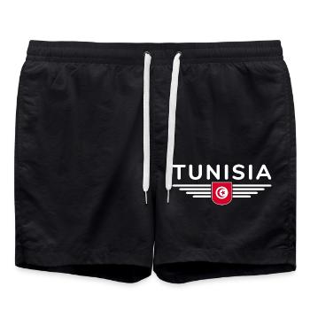 Tunisia Design – For Culture Fans - Swim Trunks - black - Front - AI Model Male 185 light (185cm)