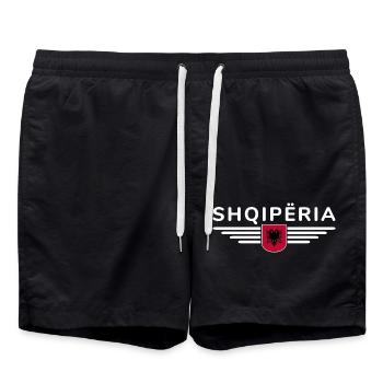 Albania Design – Fierté et style - Short de bain - noir - Devant - AI Model Male 185 light (185cm)