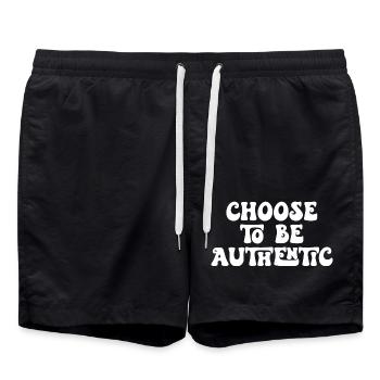 Entscheiden Sie sich dafür, authentisch zu sein - Badeshorts - Schwarz - Vorne - AI Model Male 185 light (185cm)