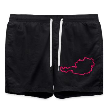 Austria country - Swim Trunks - black - Front - AI Model Male 185 light (185cm)