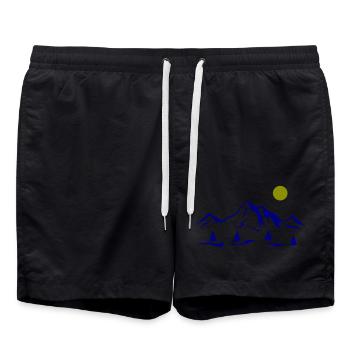 Montagnes - Short de bain - noir - Devant - AI Model Male 185 light (185cm)