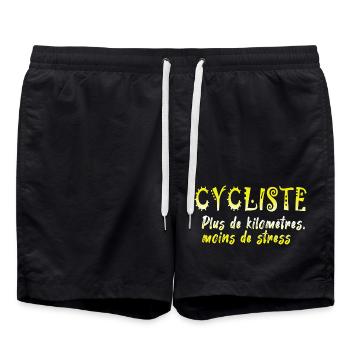 Vélo vélos bicyclette cycliste bike biker vtt 2 - Short de bain - noir - Devant - AI Model Male 185 light (185cm)