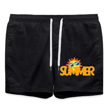 Soleil d’été avec des lunettes fraîches - Short de bain - noir - Devant - AI Model Male 185 light (185cm)