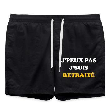I Can't Humor T-Shirt I'm Retired - Swim Trunks - black - Front - AI Model Male 185 light (185cm)