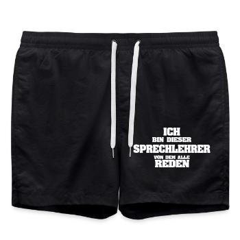 Gift for Speech Teacher - Swim Trunks - black - Front - AI Model Male 185 light (185cm)