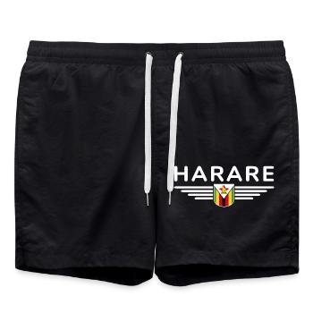 Harare T-Shirt für Simbabwe-Fans - Badeshorts - Schwarz - Vorne - AI Model Male 185 light (185cm)