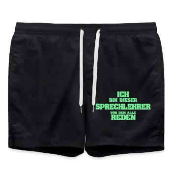 Sprechlehrer als Beruf - Badeshorts - Schwarz - Vorne - AI Model Male 185 light (185cm)