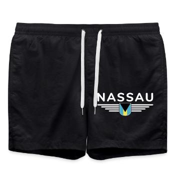 Nassau Bahamas: Tropical T-Shirt - Short de bain - noir - Devant - AI Model Male 185 light (185cm)