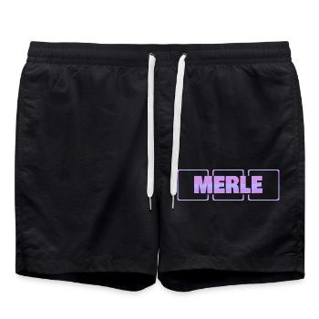 Merle comme grossesse - Short de bain - noir - Devant - AI Model Male 185 light (185cm)
