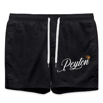 Peyton Name für Frauen Kinder Kleinkinder - Peyton Leisten - Badeshorts - Schwarz - Vorne - AI Model Male 185 light (185cm)