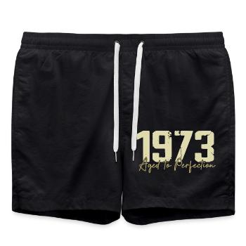 Original 1973 Retro 1973 Geburtstagsgeschenk 1973 - Badeshorts - Schwarz - Vorne - AI Model Male 185 light (185cm)