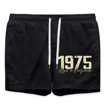 Original 1975 Retro 1975 Birthday Gift 1975 - Swim Trunks - black - Front - AI Model Male 185 light (185cm)