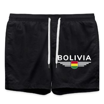 J’aime la Bolivie, T-shirt design de style élégance - Short de bain - noir - Devant - AI Model Male 185 light (185cm)