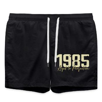Original 1985 Retro 1985 Geburtstagsgeschenk 1985 - Badeshorts - Schwarz - Vorne - AI Model Male 185 light (185cm)