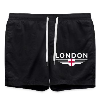 London England Fan T-Shirt Design - Swim Trunks - black - Front - AI Model Male 185 light (185cm)