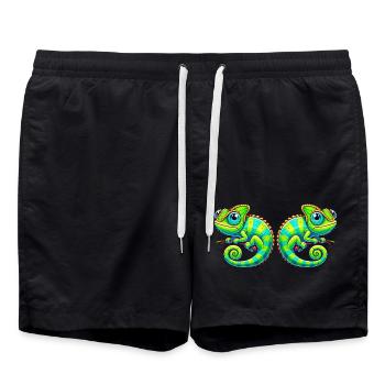 Chameleon Comic - Swim Trunks - black - Front - AI Model Male 185 light (185cm)