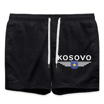 Conception du t-shirt Kosovo Fan - Short de bain - noir - Devant - AI Model Male 185 light (185cm)