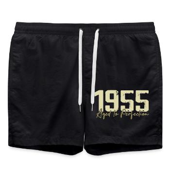 Original 1955 Retro 1955 Geburtstagsgeschenk 1955 - Badeshorts - Schwarz - Vorne - AI Model Male 185 light (185cm)
