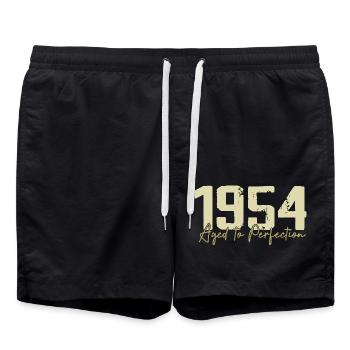 Original 1954 Retro 1954 Birthday Gift 1954 - Swim Trunks - black - Front - AI Model Male 185 light (185cm)