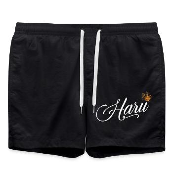 Haru Name für Frauen Kinder Kleinkinder - Haru Nachname - Badeshorts - Schwarz - Vorne - AI Model Male 185 light (185cm)