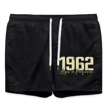Original 1962 Retro 1962 Geburtstagsgeschenk 1962 - Badeshorts - Schwarz - Vorne - AI Model Male 185 light (185cm)