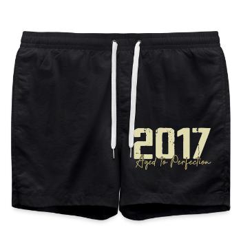 Original 2017 Retro 2017 Birthday Gift 2017 - Swim Trunks - black - Front - AI Model Male 185 light (185cm)