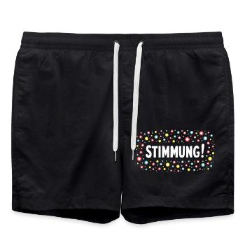 Stimmung Konfetti Silvester Karneval Kostüm - Badeshorts - Schwarz - Vorne - AI Model Male 185 light (185cm)