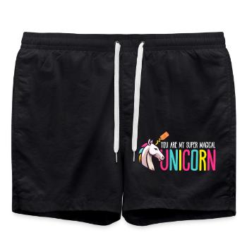 super magical unicorn - Short de bain - noir - Devant - AI Model Male 185 light (185cm)