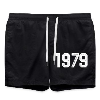1979 Vintage Né Millésime 1979 Anniversaire 1979 - Short de bain - noir - Devant - AI Model Male 185 light (185cm)