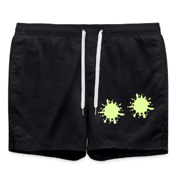 Splashes of paint - Swim Trunks - black - Front - AI Model Male 185 light (185cm)