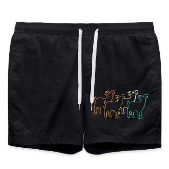 Chèvres - Short de bain - noir - Devant - AI Model Male 185 light (185cm)