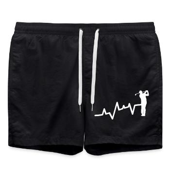 Golfer heartbeat Golf - Swim Trunks - black - Front - AI Model Male 185 light (185cm)