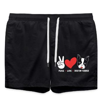 Boston Terrier - Short de bain - noir - Devant - AI Model Male 185 light (185cm)