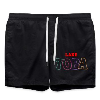 Lake Toba, Indonesia - Swim Trunks - black - Front - AI Model Male 185 light (185cm)