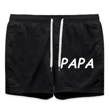 Papa - Badeshorts - Schwarz - Vorne - AI Model Male 185 light (185cm)