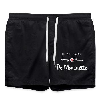 Omas kleiner Basar - Oma Geschenkidee - Badeshorts - Schwarz - Vorne - AI Model Male 185 light (185cm)