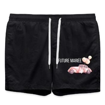 The Bride-to-be - Wedding Car - Swim Trunks - black - Front - AI Model Male 185 light (185cm)
