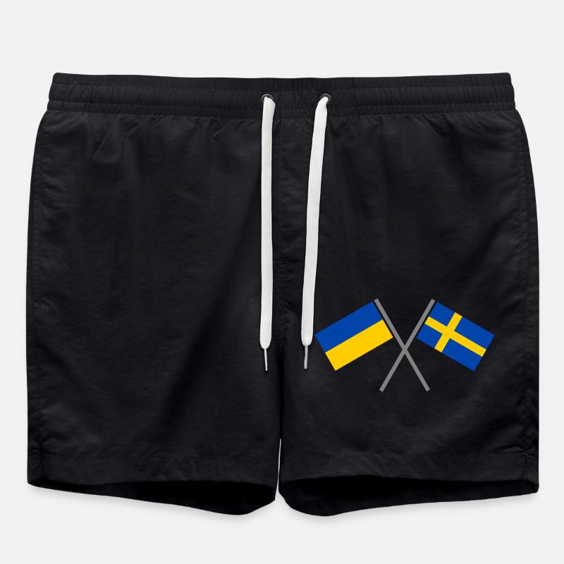 Schweden + Ukraine - Badeshorts - Schwarz