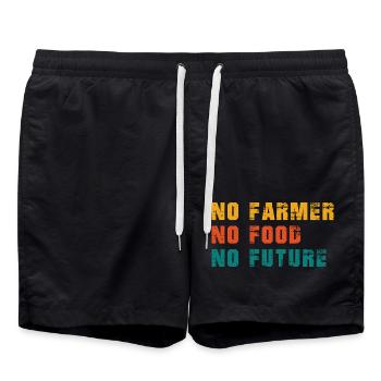 Farmer Rétro Vie Rurale Paysan Cadeau Dire - Short de bain - noir - Devant - AI Model Male 185 light (185cm)