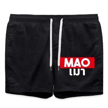 Mao (เมา) - Badeshorts - Schwarz - Vorne - AI Model Male 185 light (185cm)