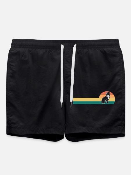 Border Collie - Swim Trunks - black