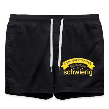 Schwiegertochter Spruch - Badeshorts - Schwarz - Vorne - AI Model Male 185 light (185cm)
